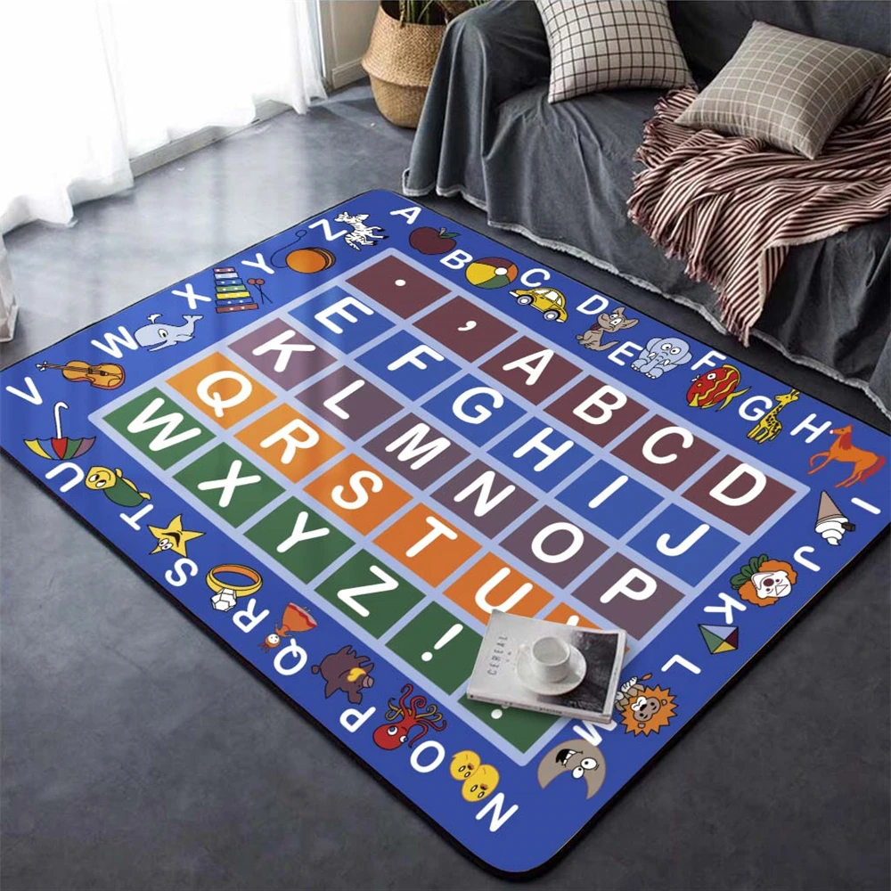 Мультяшные цветные ковры с алфавитом декор для детской комнаты игровой коврик