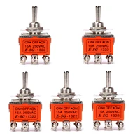 5pcs heavy duty rocker toggle switch 15a 250v ac dpdt 3 position 6 pin onoffon switch suitable for ships machinery switches