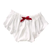 the four seasons womens lovely bowknot solid large size silk simulation silk home underwear sexy cute panties underpants