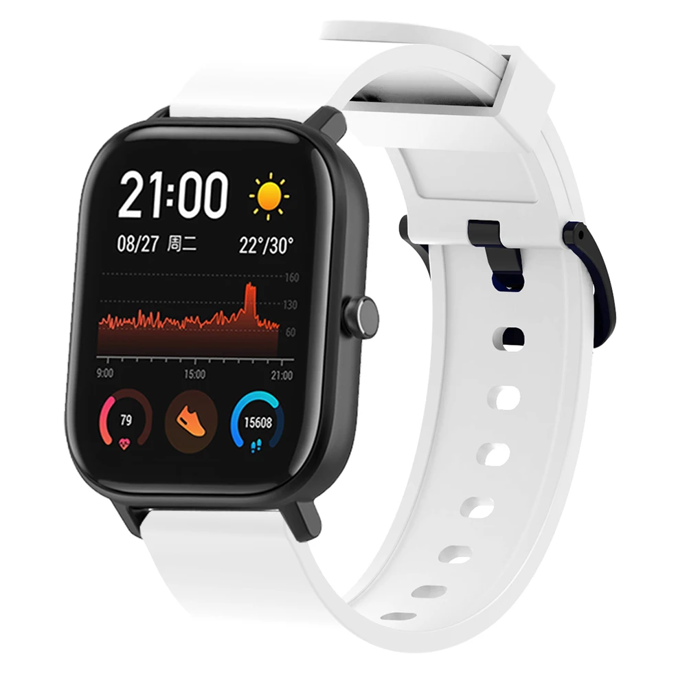 Ремешок силиконовый для Xiaomi Amazfit Bip Band 20 мм мягкий спортивный браслет смарт-часов