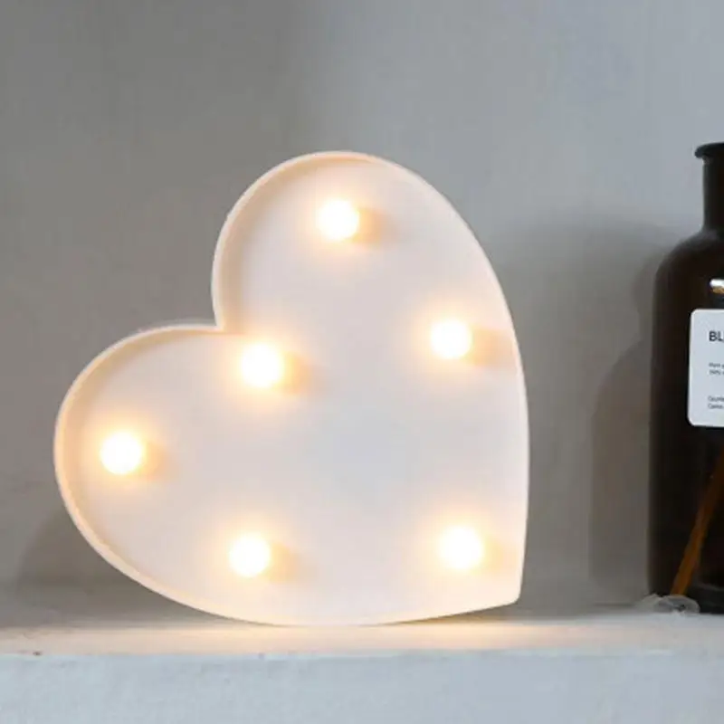 3D светодиодный светильник любовь сердце цифры пластиковый знак ночсветильник