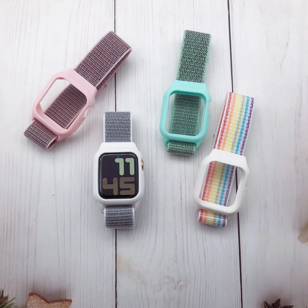 38 мм 42 40 44 ремешок для apple watch series 1 2 3 тканый нейлоновый iWatch 4 5 цветной узор