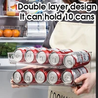 fridge organizer bins refrigerator beer soda can storage rack beverage bottle holder double layer shelf drink storage rack