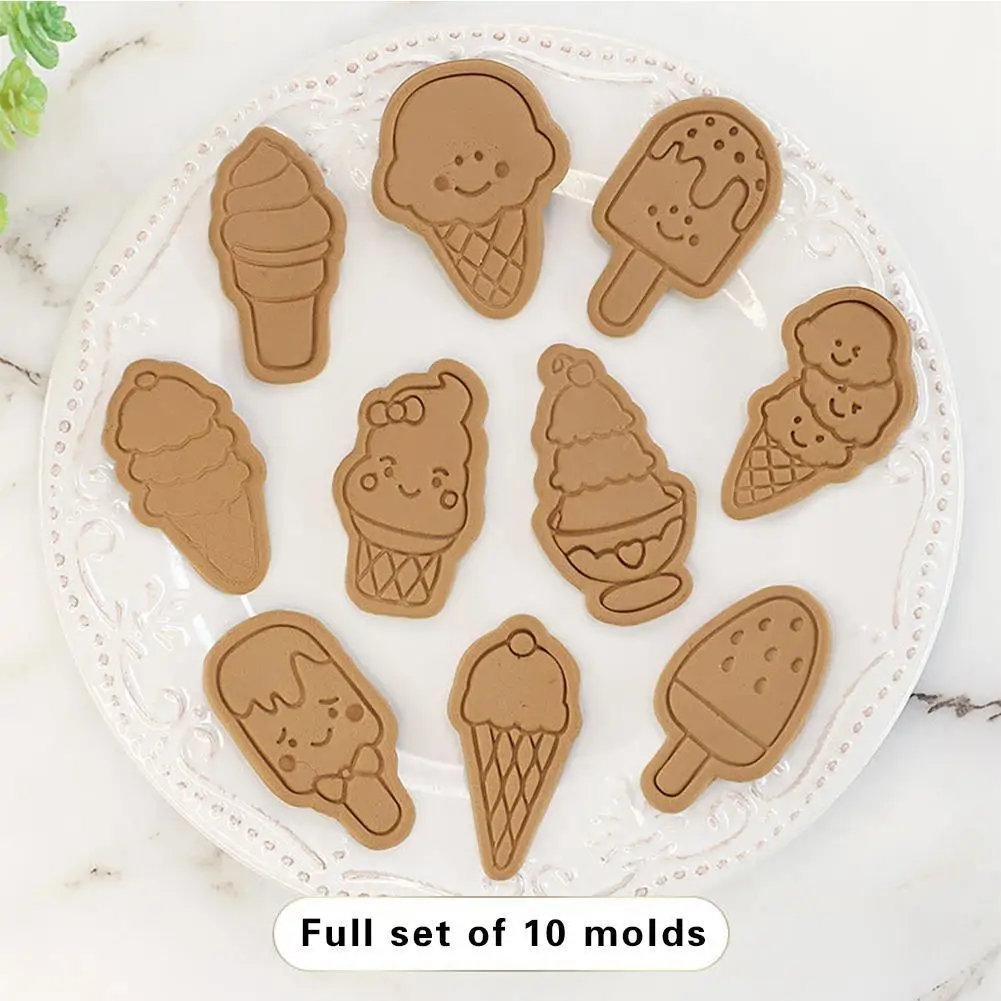

1PCS Mold For Baking Ice Cream Cartoon Biscuit Mold Popsicle Cone Household 3D Pressing Cookie Cutter Mould Baking Tool