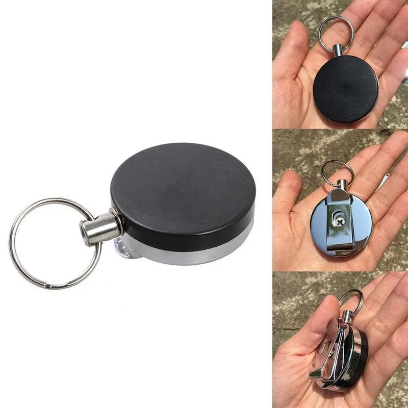 

Personality Security Steel Wire Burglar Tool Clip Recoil Badge Reel Ring Outdoor Buckle Chain Retractabl Pull D9T5