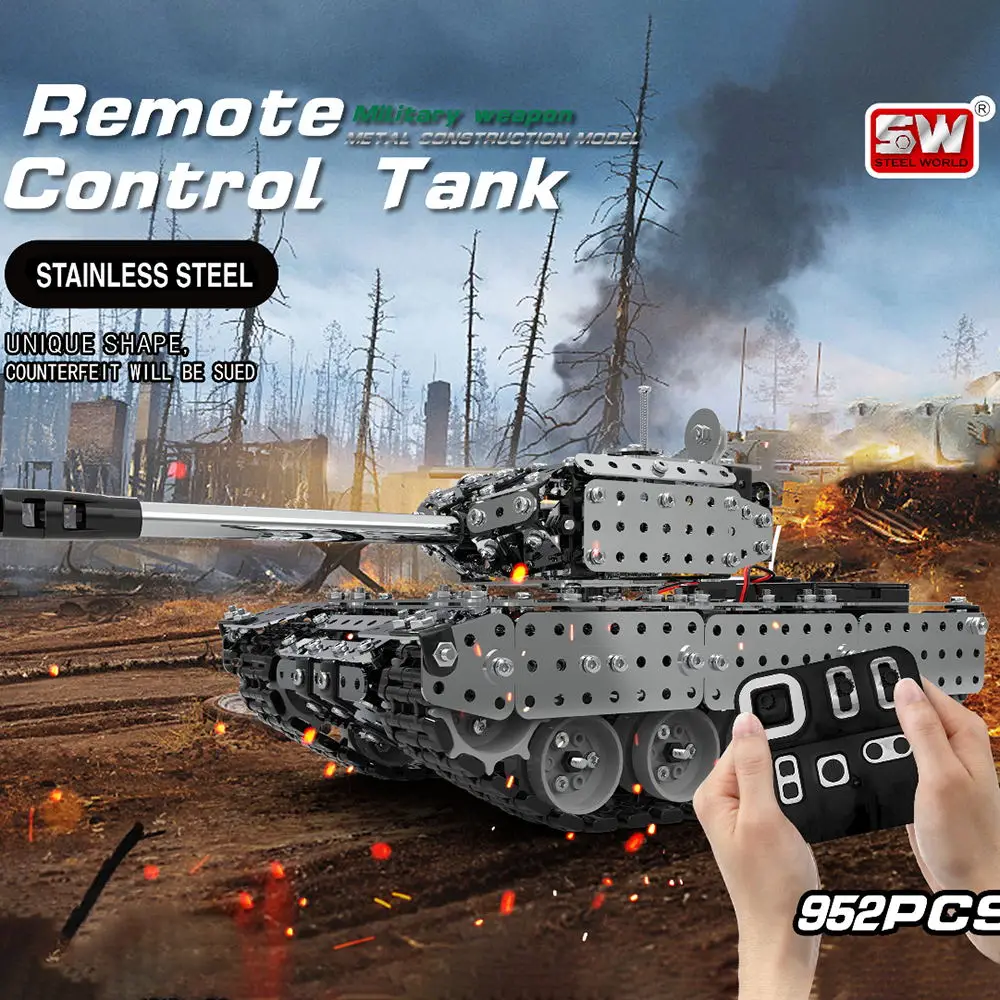 952 шт. Детский конструктор из нержавеющей стали с пультом ДУ|Радиоуправляемые