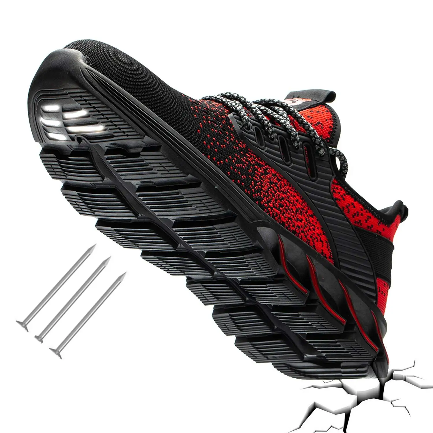 

Защитные ботинки со стальным носком для мужчин и женщин, легкие дышащие рабочие ботинки, неразрушаемые композитные, европейские размеры 37-48