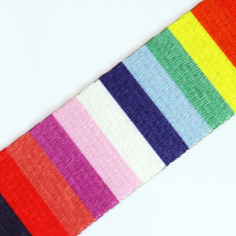 

HUOBAO Fashion Rainbow Stripe Belt Casual Double Loop Women Waistband Canvas Belt For Women Men