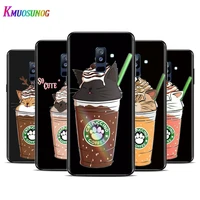 cute cat with coffee for samsung galaxy a3 a5 a6 a7 a8 a9 a6s a8s a9s star plus 2016 2017 2018 black toft tpu phone case