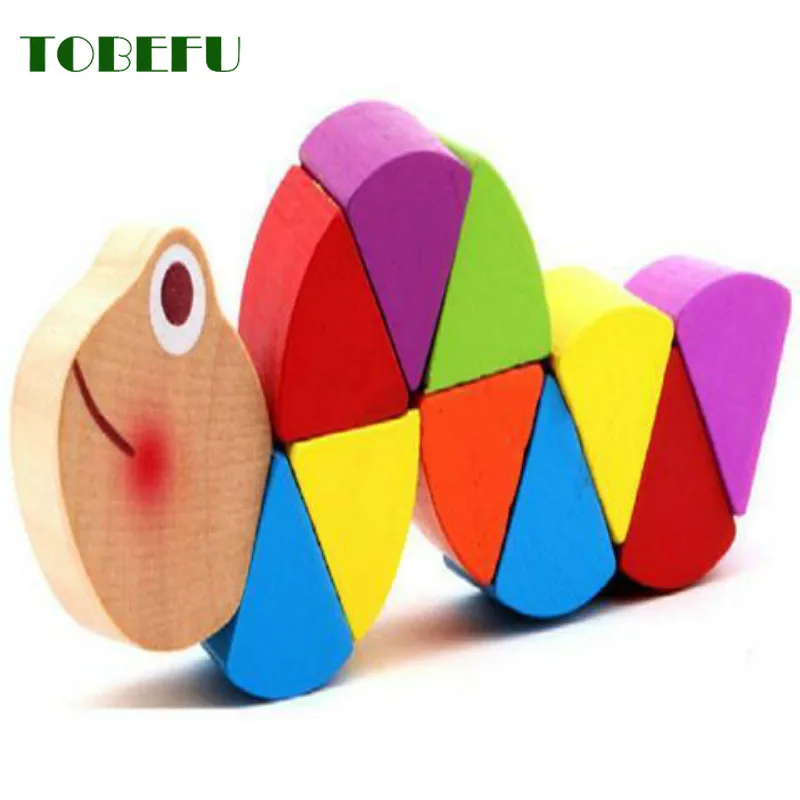 Colorful Wooden Worm Puzzles Kids Learning Educational Didactic Baby Development Toys Fingers Game for Children Montessori Gift