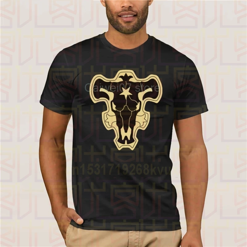 Black Clover T Shirt Bulls Funny Tee Fashion 100 Cotton Short Sleeves Mens Graphic Tshirt | Мужская одежда