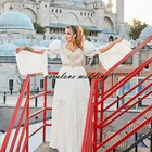 Традиционное платье для девушек, арабское вечернее платье, шифоновые сексуальные свадебные платья с длинным рукавом, вечернее платье