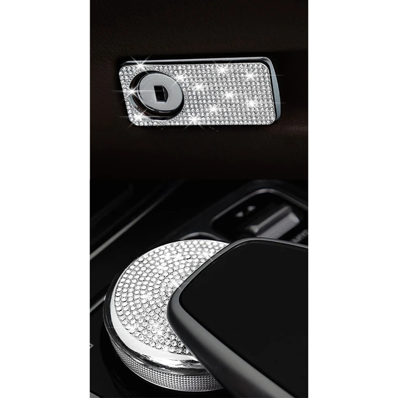 Copilot Box Switch Handle Rhinestones Sticker Cover &amp Crystal Console Multimedia Button for Benz E Class W213 | Автомобили и