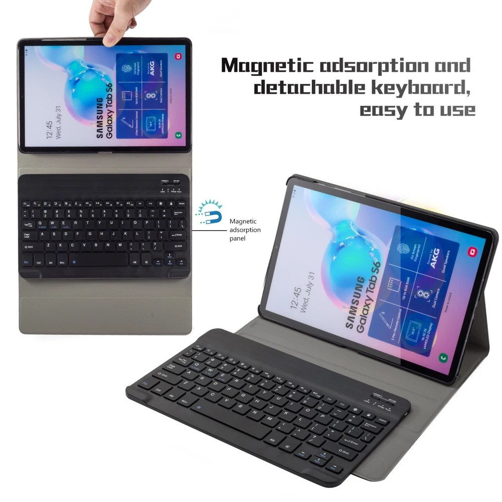 US клавиатура чехол для Samsung Galaxy Tab S6 10,5 дюймов SM-T860 T865 чехол из искусственной кожи с откидной крышкой подставкой bluetooth-клавиатура для планшета чехол