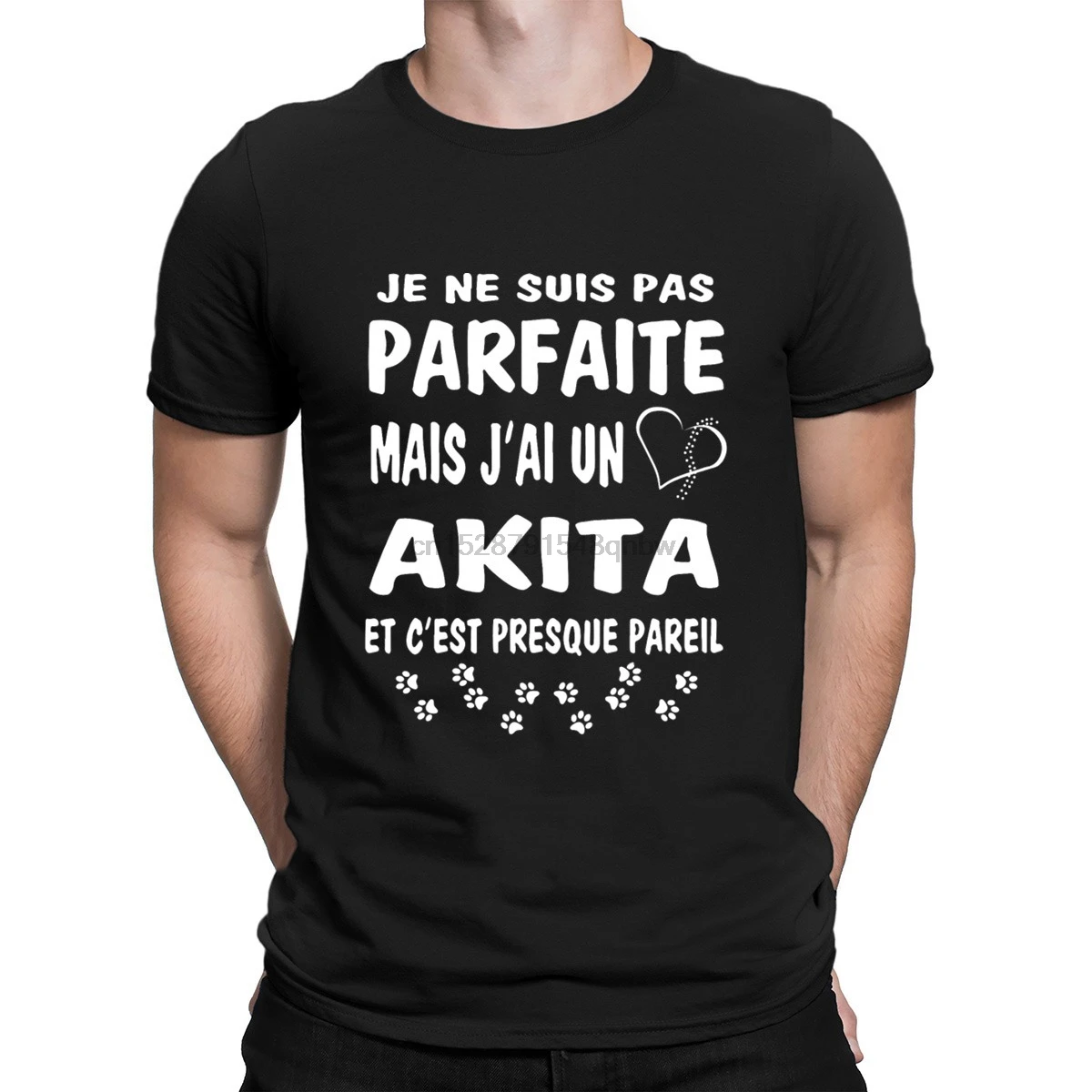 1_Je Ne Suis Pas Parfaite Mais Jai Un Akita Et Cest T Shirt Cotton New Style Crew Neck Customized Sunlight Summer Clothes | Мужская