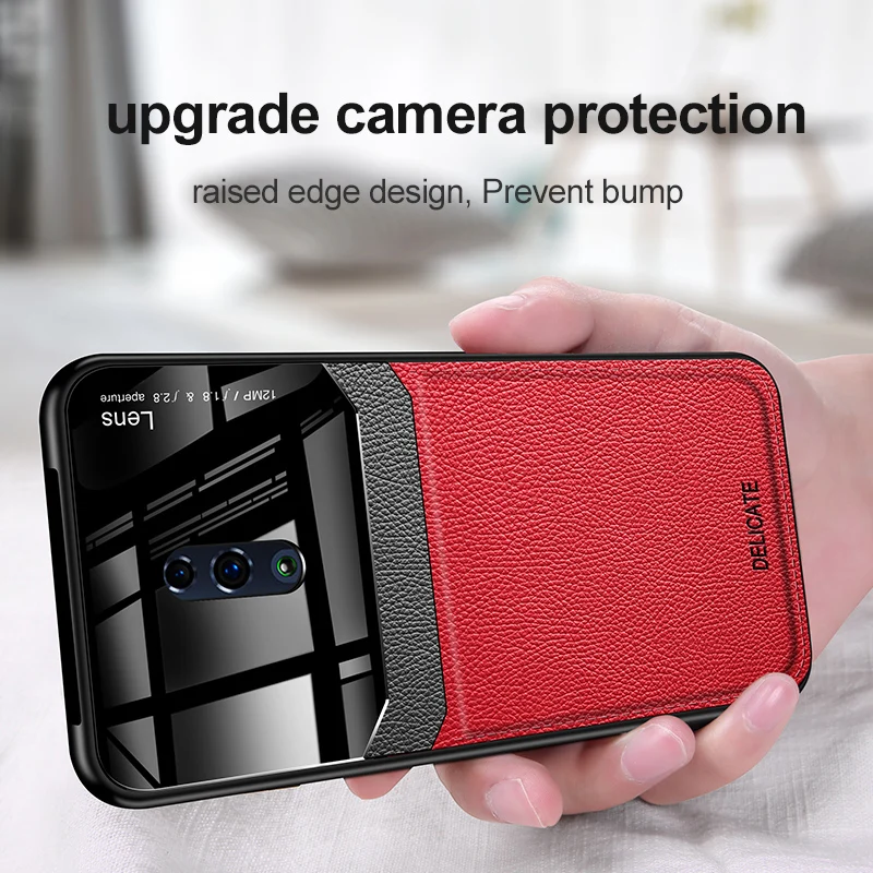 Чехол из искусственной кожи Oppo Reno 2 Reno2 CPH1907, жесткий чехол-накладка из плексигласа для Oppo Reno 2 Z 2Z OppoReno CPH1917