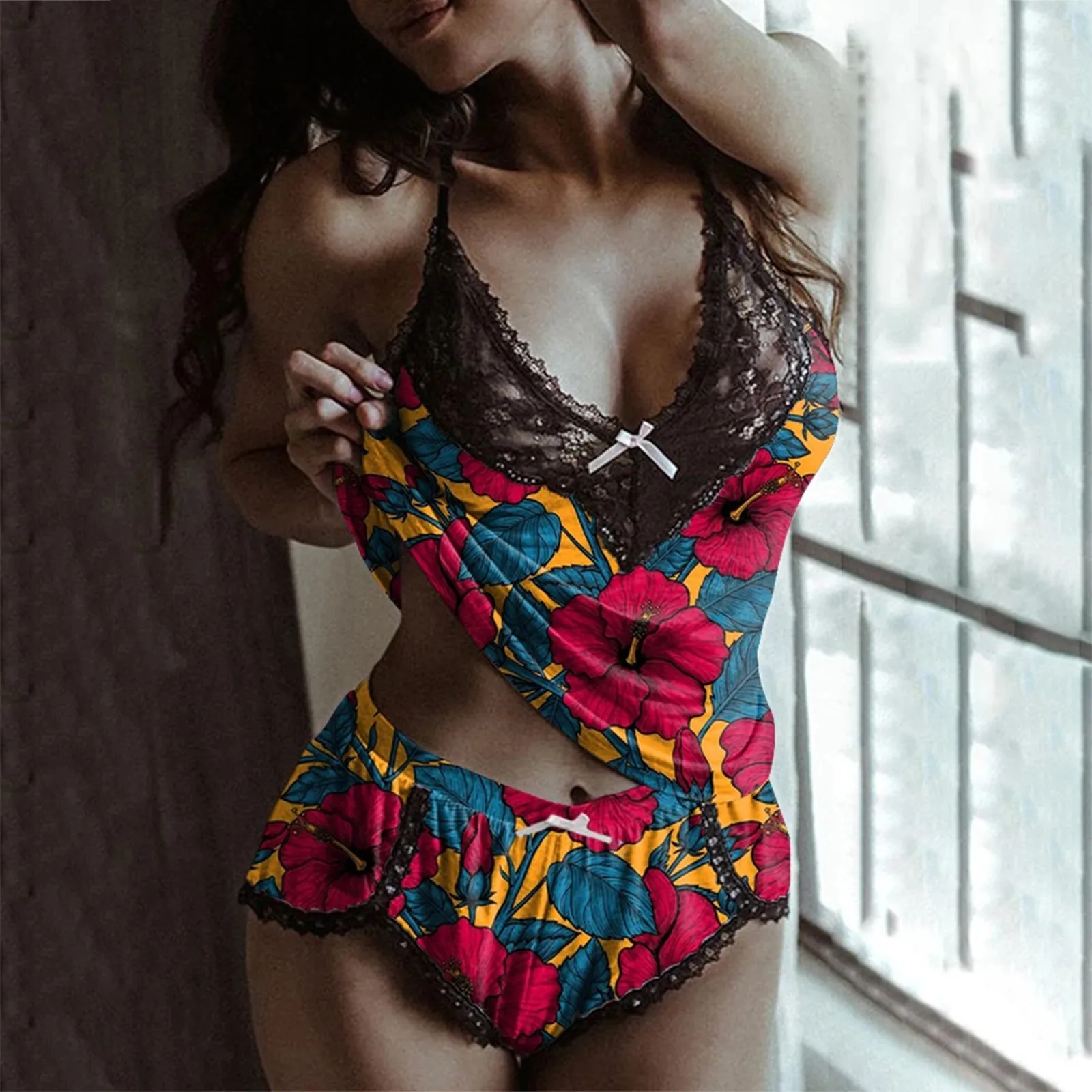 Женское кружевное сексуальное нижнее белье одежда для сна комбинезон 2021