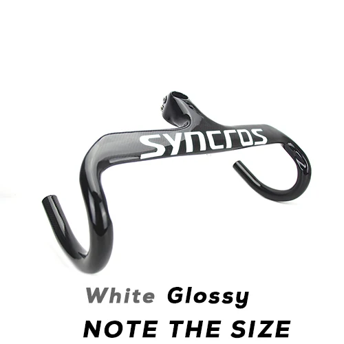 white glossy SYNCROS велосипед карбоновый шоссейный руль велосипедный руль ультра легкий Интегрированный руль и руля из углерода 353 г YT500 - Цвет: white glossy