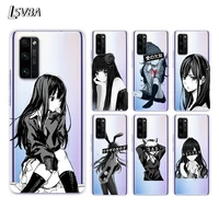sad japanese anime girl silicone cover for honor 30 30i 10i 30s v30 v20 9n 9s 9a 9c 20s 20e 20 7c lite pro phone case
