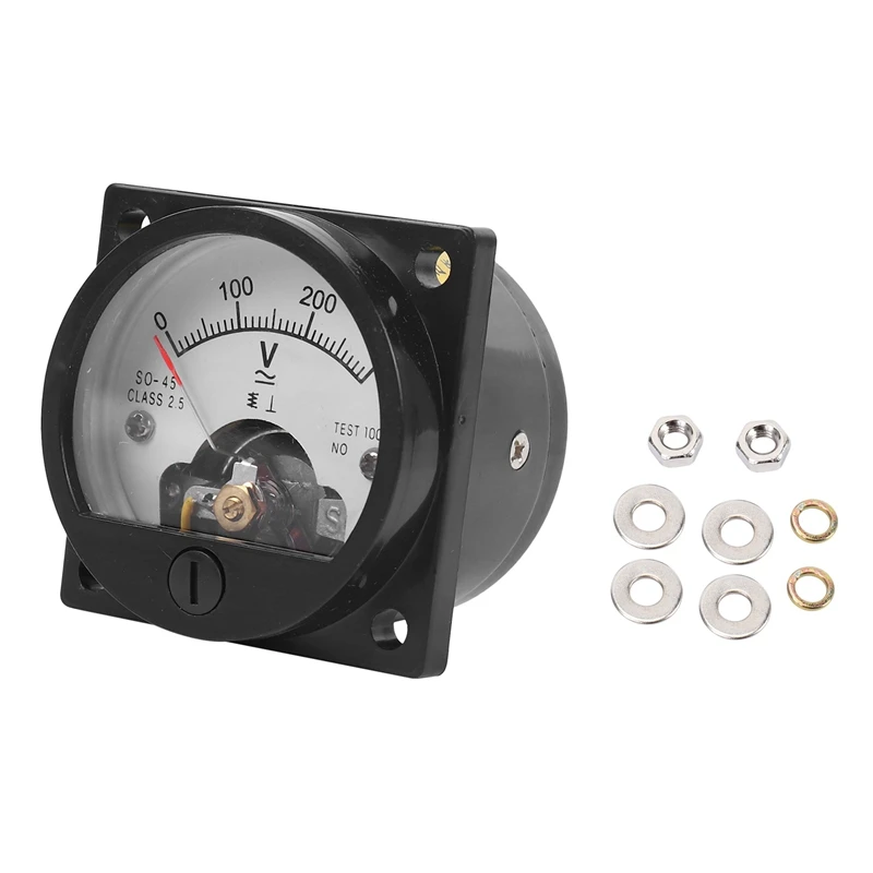 2X AC 0-300V Round Analog Dial Panel Meter Voltmeter Gauge Black | Инструменты