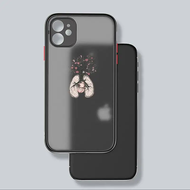 

Great Aesthetic Flower art Phone Case black matte transparent For iPhone 7 8 x xs xr 11 12 pro plus mini max Clear Funda