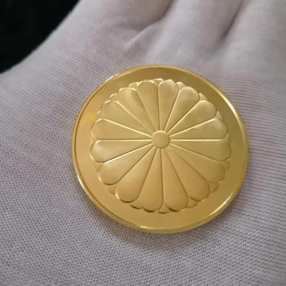 Japan Golden Phoenix Chrysanthemum Metal Coins Souvenir Art Gold Coin Collection Gift | Дом и сад