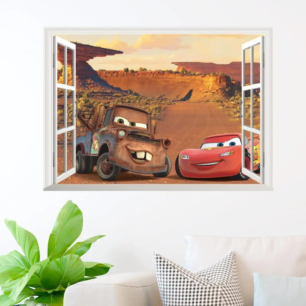 

Disney Cars Lightning McQueen wall sticker for kids room Boy Bedroom Accessories mural art Home Decal