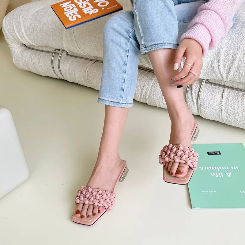 

women temperament slippers braided design charm open-toe set foot vacation beach flat sandals casual flip flops women sandals