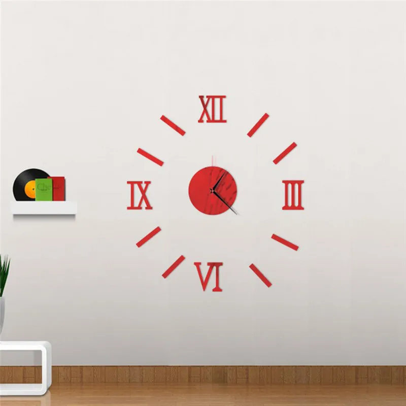 Новые настенные часы 3d сделай сам акриловые зеркальные наклейки креативное