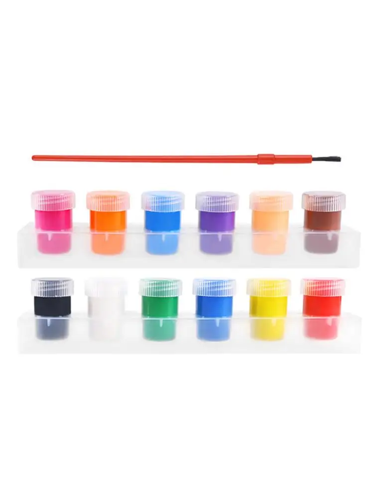 

13PCS/Kit Children Finger Painting Paints Vibrant Colors Washable Gouache Paint Doodle Set For Kids 12 Colors
