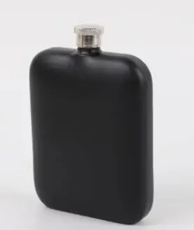 Black 6 унций квадратная окрашенная нержавеющая сталь бедра фляги карманные Россия Кувшин Бутылка для виски - Цвет: Black