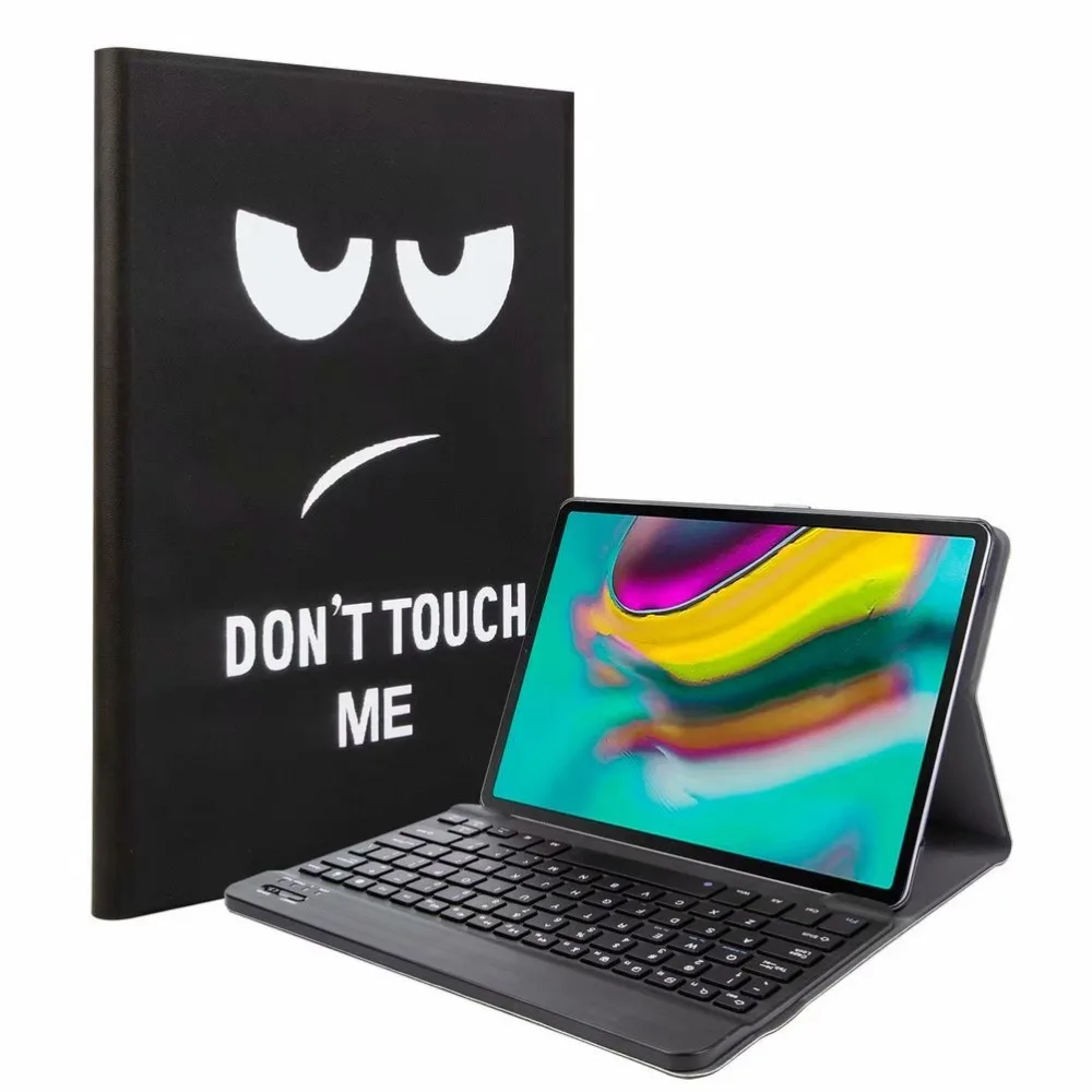 Bluetooth клавиатура чехол для Samsung Galaxy Tab A 10,1 T720 T725 планшет ткань с 7 подсветкой Клавиатура с подсветкой крышка+ ручка+ пленка