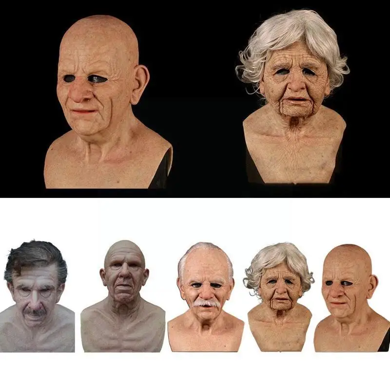 

Old Man Scary Mask Cosplay Scary Full Head Mask Halloween Masquerade Cosplay Old Bald And Grandpa Beard Mask Scary Mask Props
