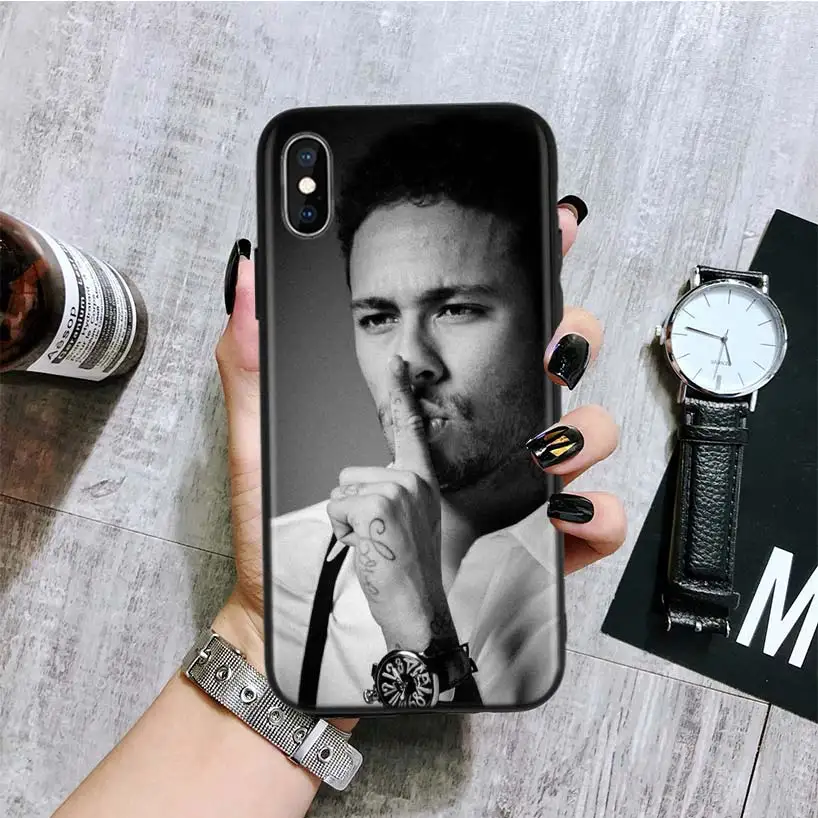 Черный чехол для телефона Neymar с футбольным плеером для Apple IPhone 11 Pro XS MAX XR 7 8 6 6S Plus X 10 Ten 5 5S SE Coque Shell