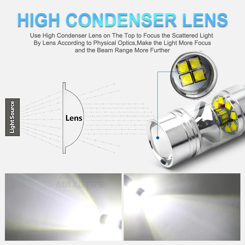 2x S25 1156 1157 7440 7443 W21W BA15S P21W 100W чип CREE XBD светодиодные фонари заднего хода DRL сигнал
