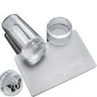 1 Набор украшения ногтей печать прозрачный силиконовый шаблон печать с крышкой DIY маникюрные инструменты для ногтей
