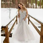 Женское кружевное свадебное платье It's yiiya, белое ТРАПЕЦИЕВИДНОЕ ПЛАТЬЕ С Глубоким V-образным вырезом и жемчугом на лето 2019