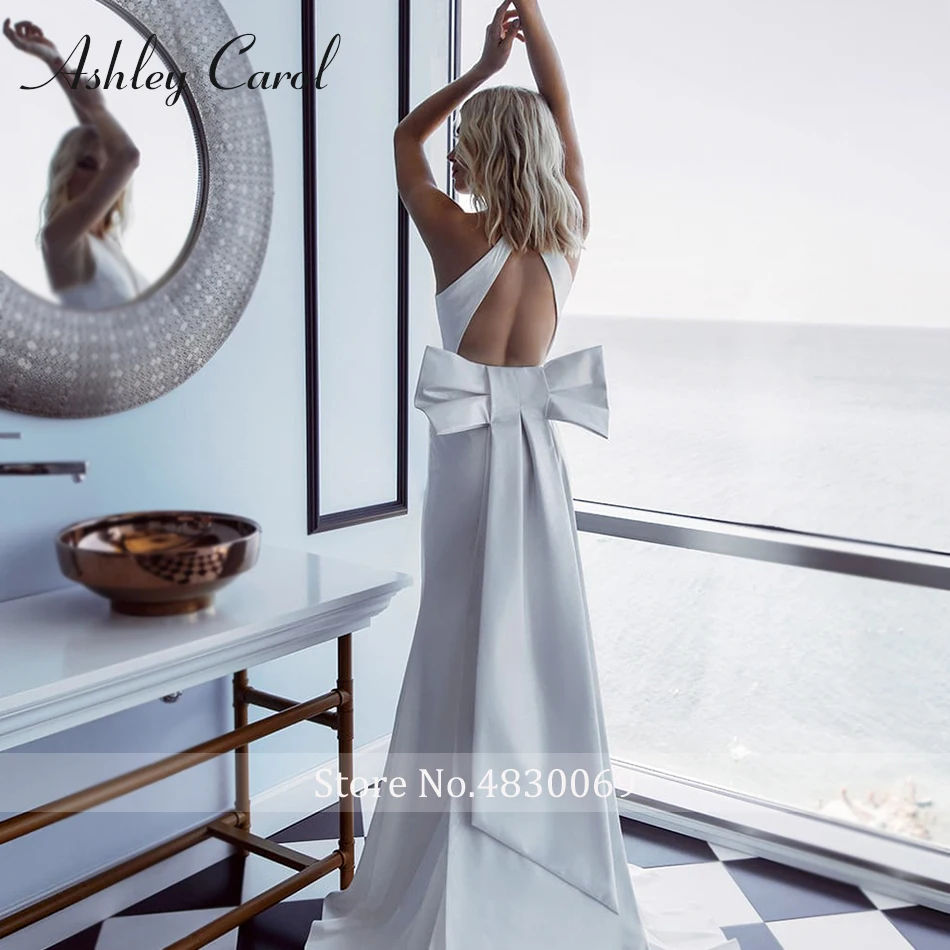 Атласные свадебные платья русалки Эшли Карол 2021 Vestido De Noiva сексуальные без