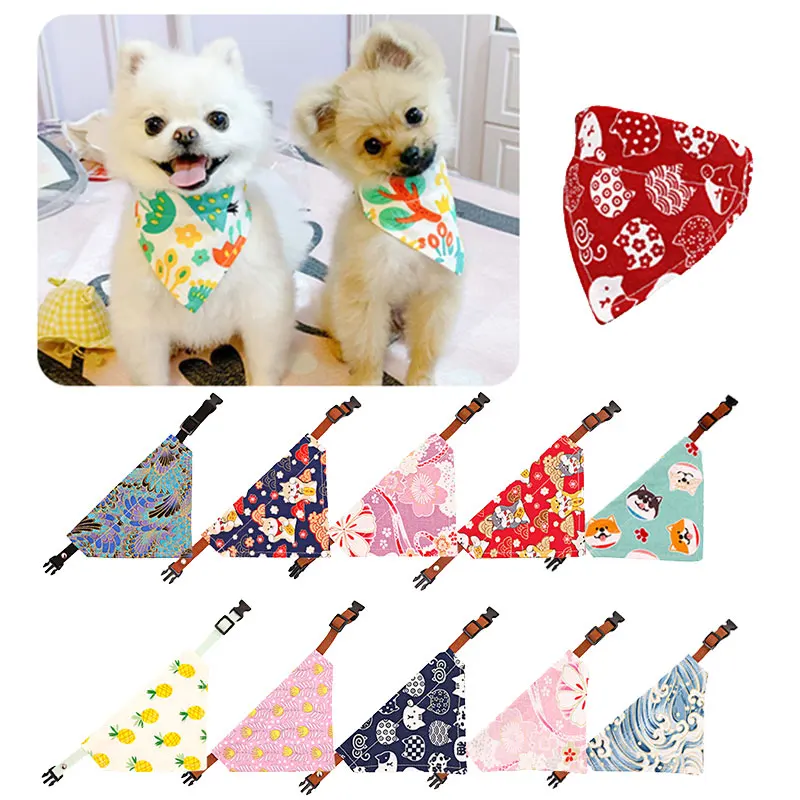 Pet Bandanas Dog Scarf Collar For Small Dogs Cats Adjustable Triangular Bib Puppy Tie Necktie Cat Scarf Washable Pet Accessories