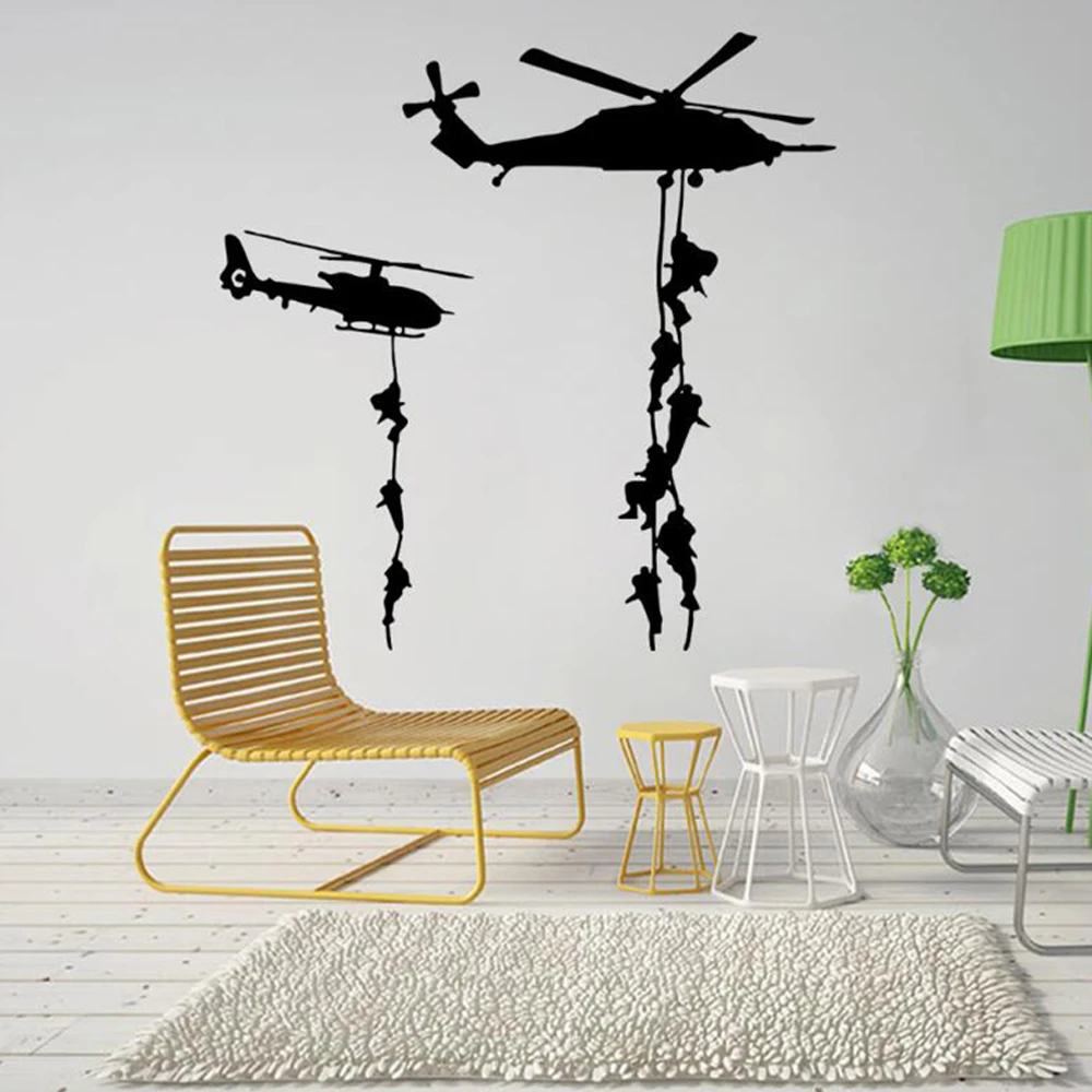 

Creative Army Gamer Wall Stickers Living Room Decorative Aircraft Wall Decor Stickers Vinyl Wall Art Playroom Bedroom