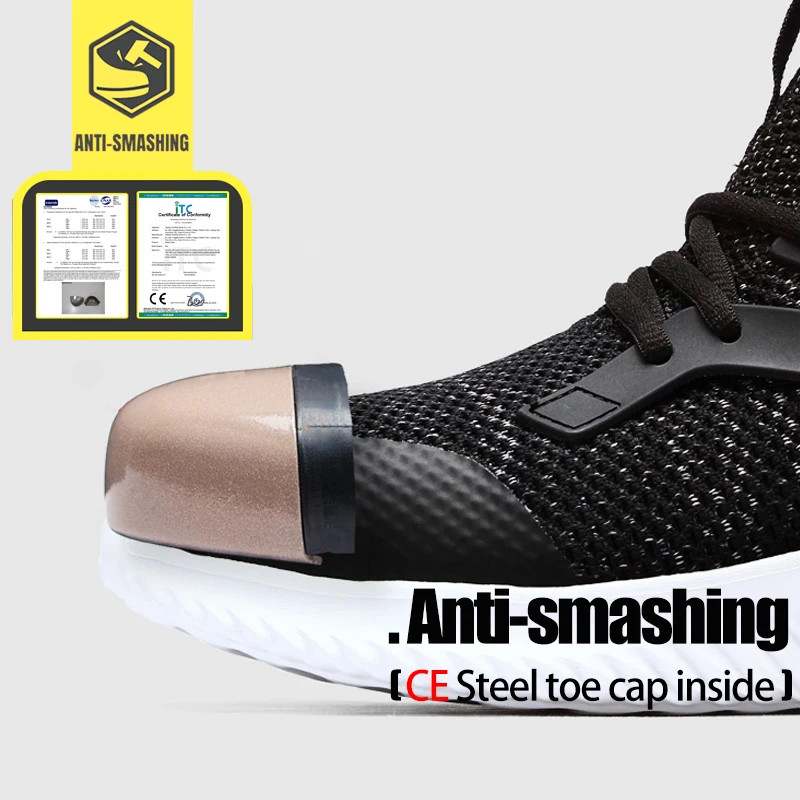 LARNMERN Мужская обувь для работы безопасная со стальным носком удобные легкие
