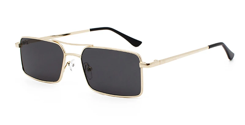 gold with black Peekaboo мужские прямоугольные Солнцезащитные очки женские Ретро золотые металлические прозрачные красные желтые синие мужские солнцезащитные очки Квадратные летние аксессуары - Цвет линз: gold with black
