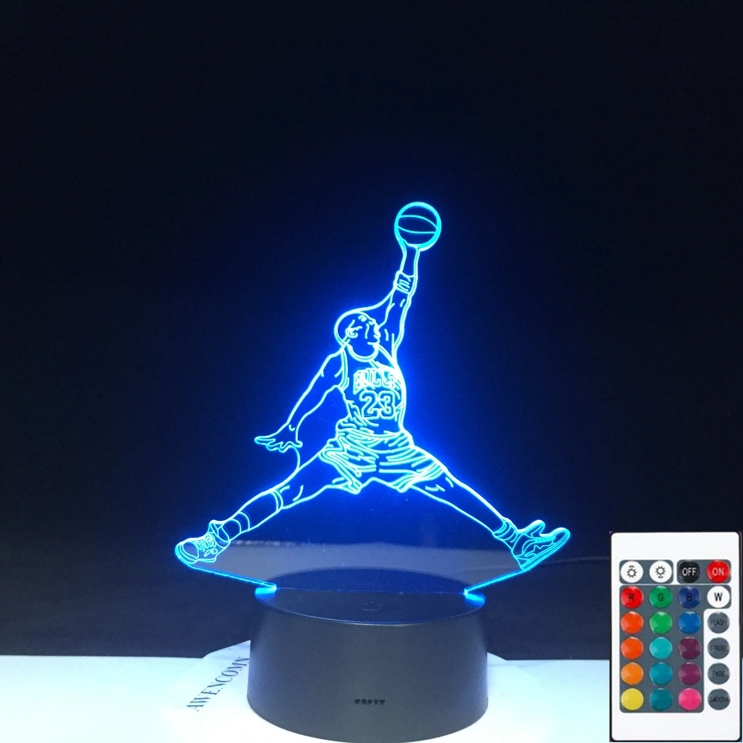 

3D-4605 Dunk Figure 3d Lamp Sports Basketball Home Decor Birthday Gift for Kids Boy Child Novelty Light