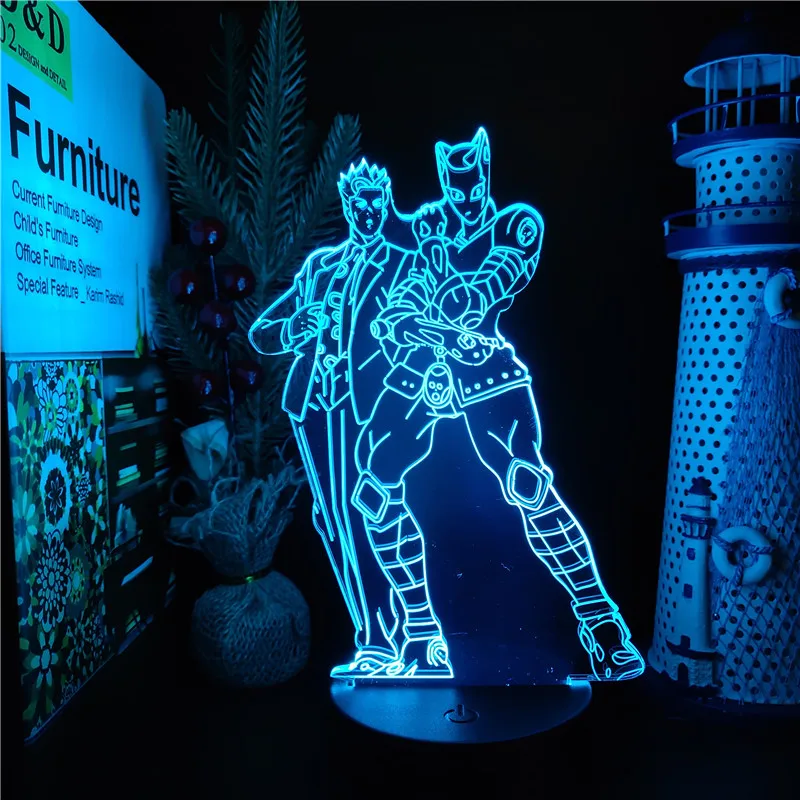 

JoJo Bizarre Adventure Figure Acrylic Led Night Lamp Anime 3d Lamp Bedroom Decor Nightlight Colorful Table Lamp Kids Manga Gifts