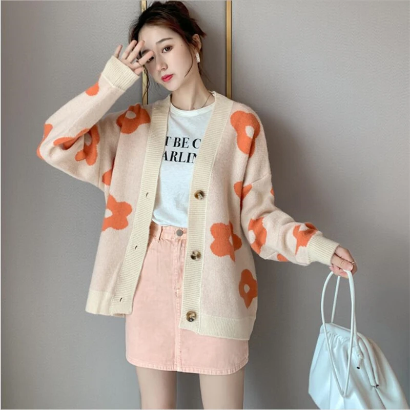 Осенне-зимний женский вязаный кардиган свитер пальто для беременных короткая