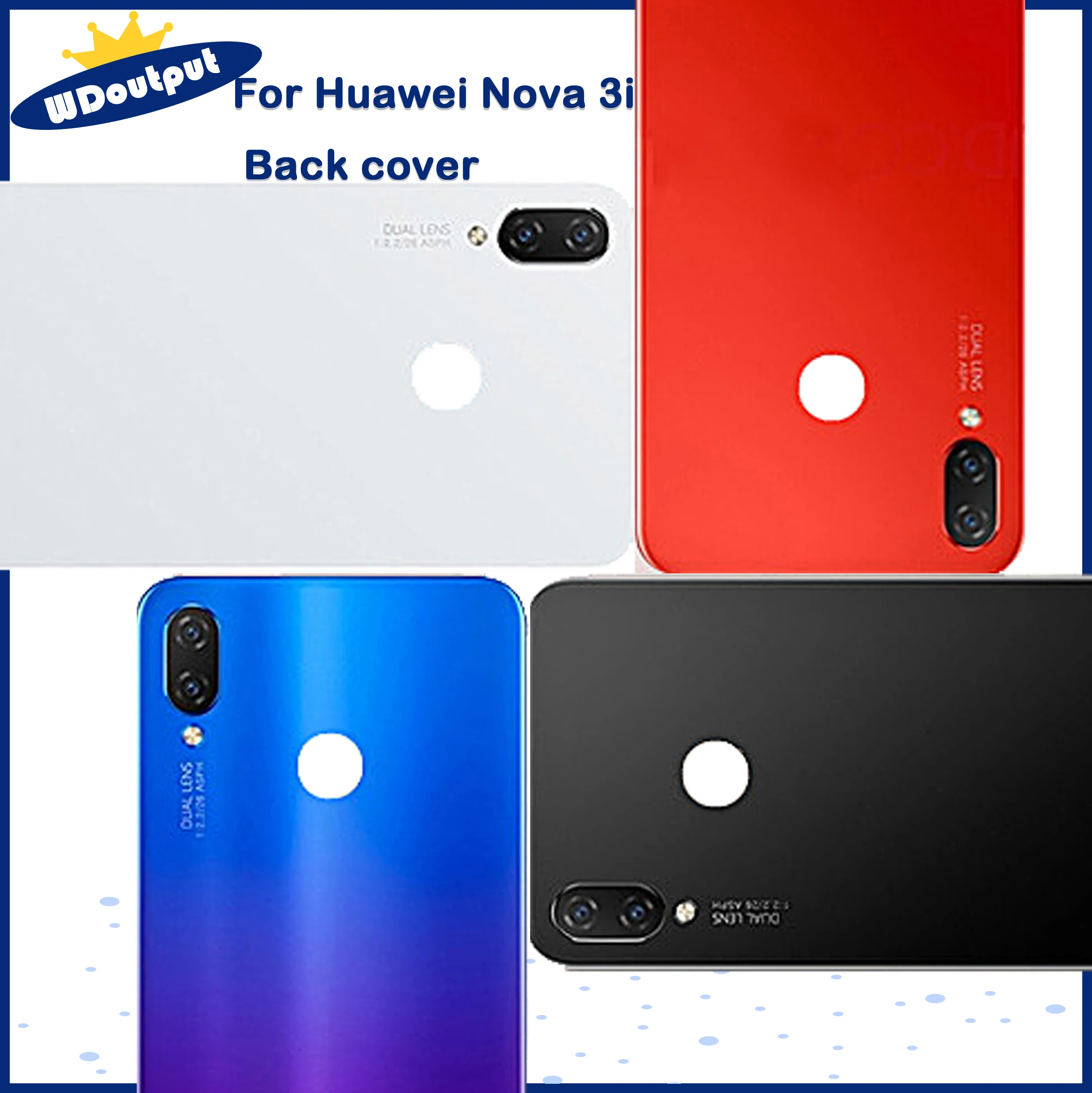 

Оригинальная крышка батарейного отсека для Huawei Nova 3i, Задняя стеклянная панель для Huawei Nova 3i, Крышка батарейного отсека