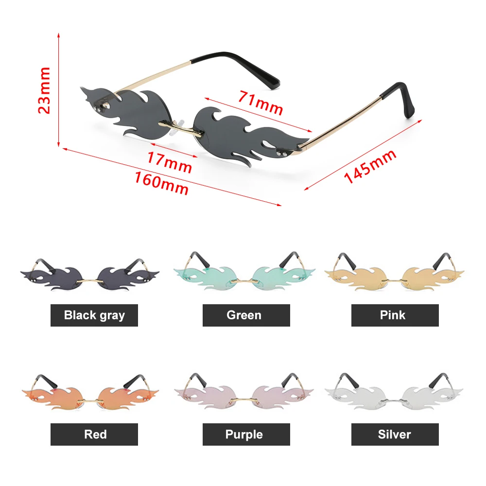 Модные солнцезащитные очки в форме огня/бриллианта для женщин и мужчин без