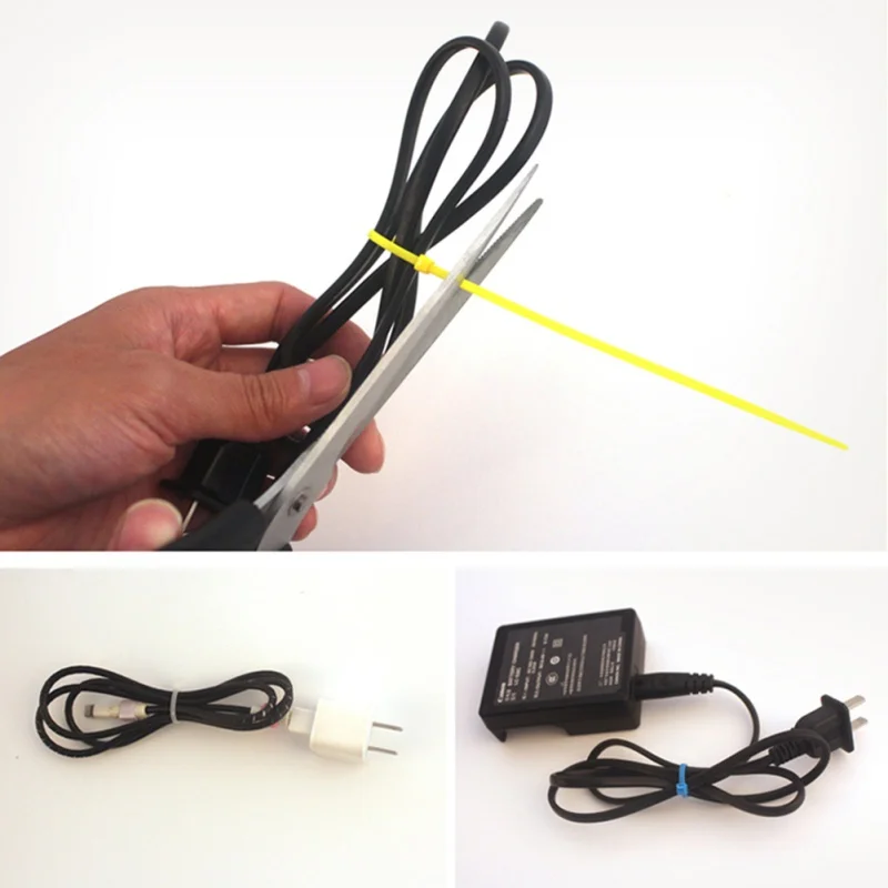 100 шт. нейлоновые кабельные самоблокирующиеся пластиковые стяжки набор застежек