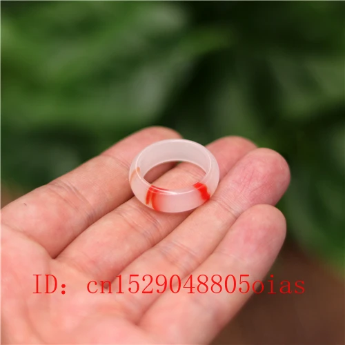 Кольцо из натурального красного белого нефрита Амулет китайского модные