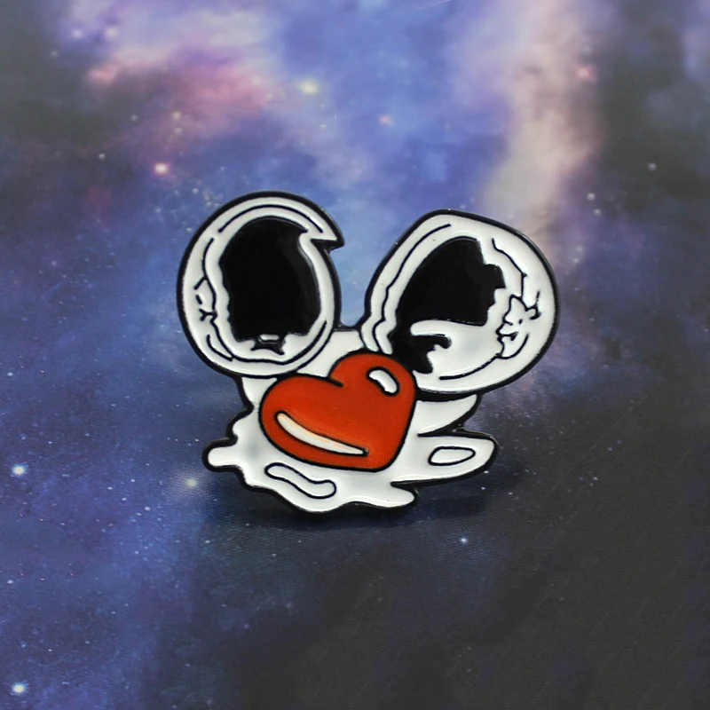 Милые и романтичные эмалевые булавки сломанный яичный желток яиц белый красный